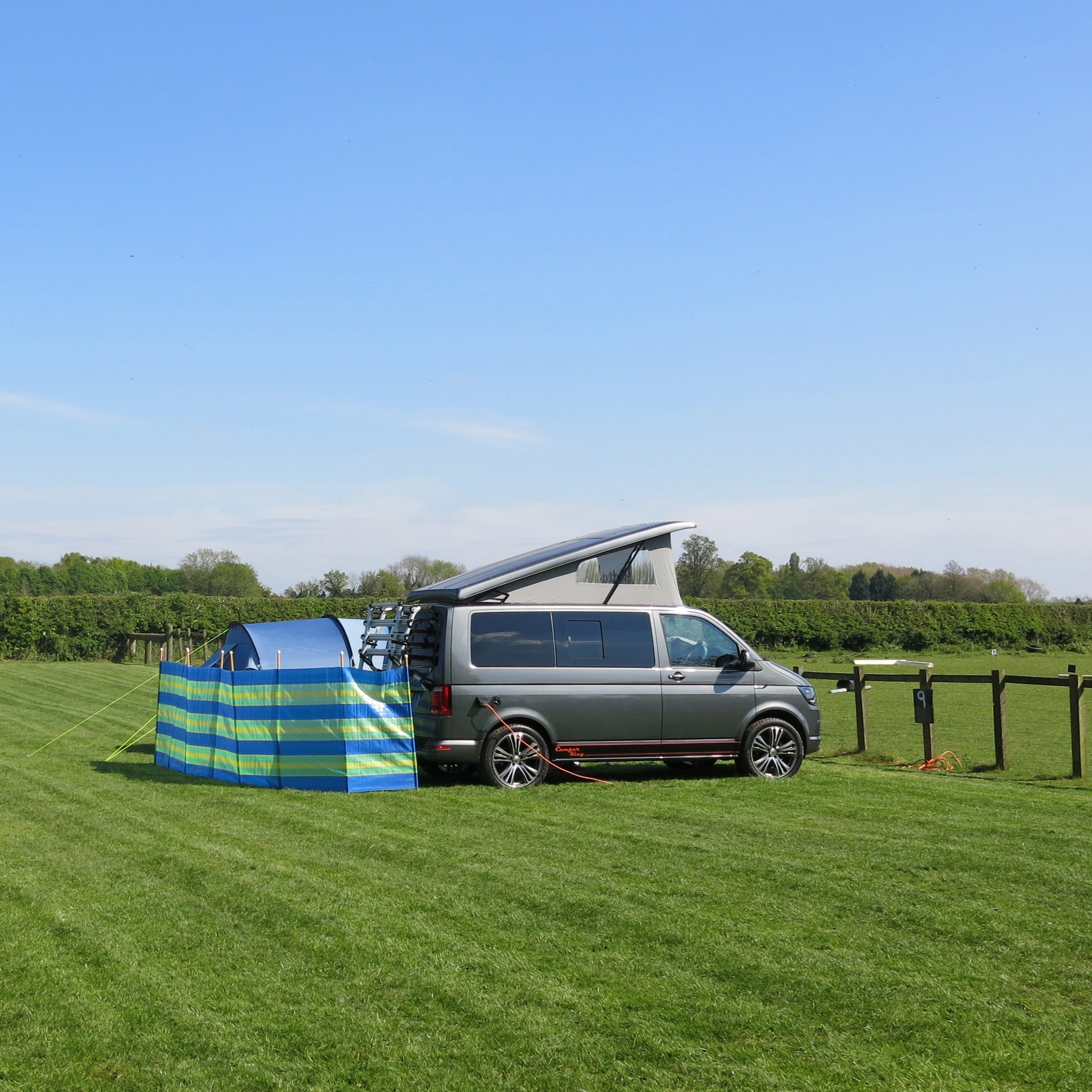 Camper van pitched up